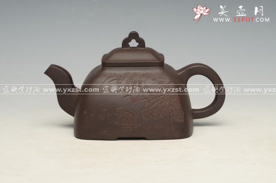 紫砂壶图片：四方孤菱 - 宜兴紫砂壶网