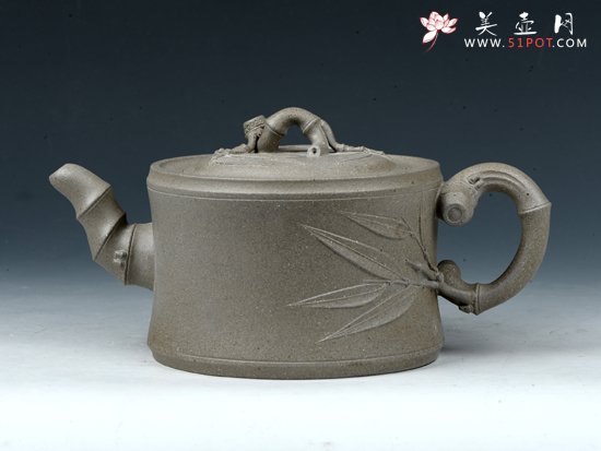 紫砂壶图片：一节竹段 - 宜兴紫砂壶网