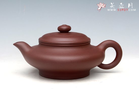 紫砂壶图片：水扁（紫泥）350ML - 宜兴紫砂壶网