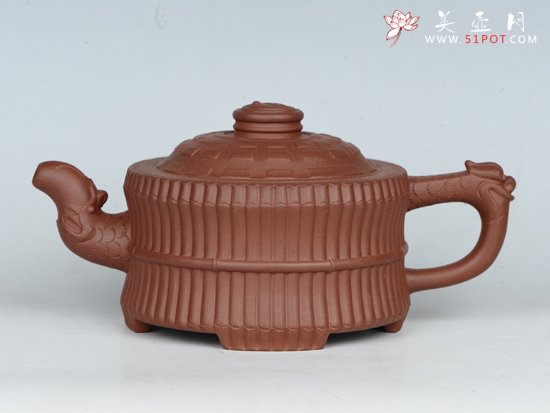 紫砂壶图片：龙头一捆竹   泥料：老紫泥 - 宜兴紫砂壶网