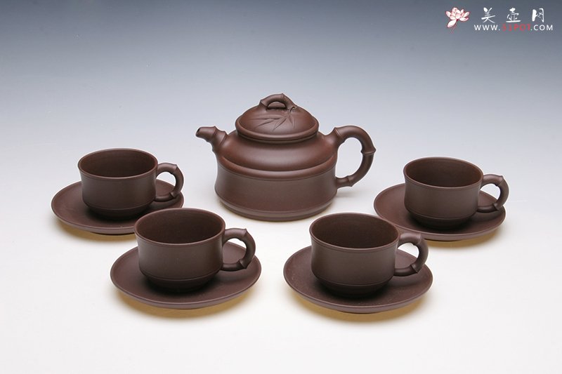 紫砂壶图片：竹鼎套壶 - 宜兴紫砂壶网