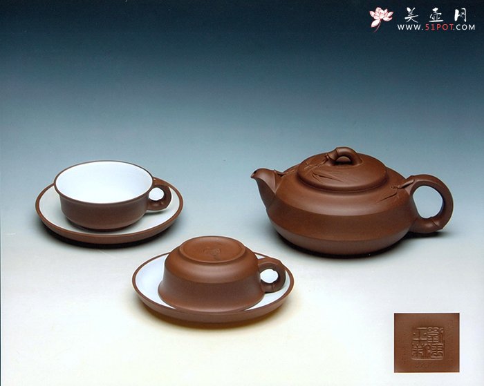 紫砂壶图片：墨竹茶具 - 宜兴紫砂壶网