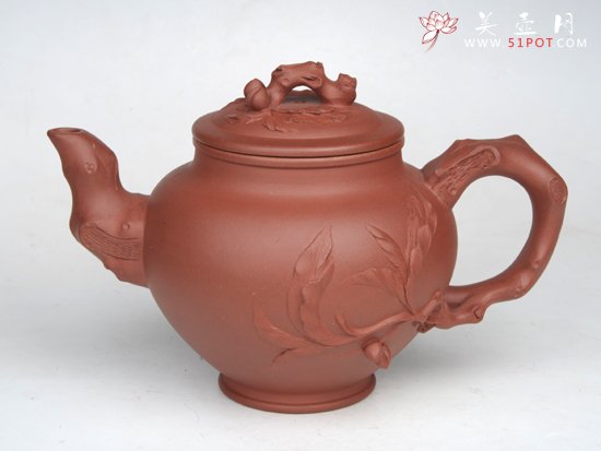 紫砂壶图片：桃报春（大）  5... - 宜兴紫砂壶网