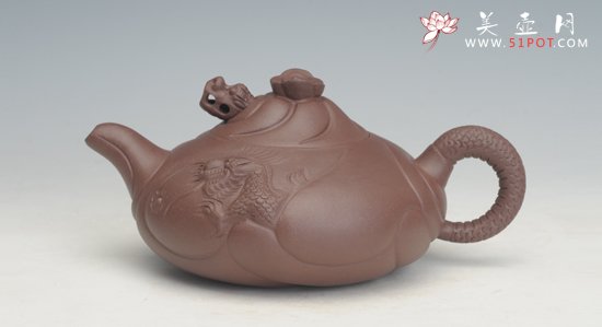 紫砂壶图片：扁鱼化龙 原矿优质紫砂泥 - 宜兴紫砂壶网