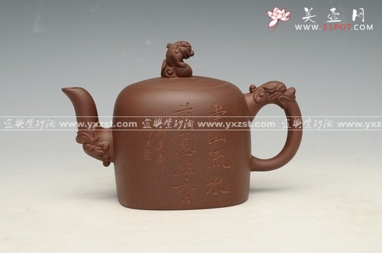 紫砂壶图片：龙头狮顶 - 宜兴紫砂壶网