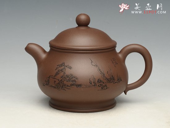 紫砂壶图片：大潘壶   泥料：原矿老紫泥  容量：450cc - 宜兴紫砂壶网