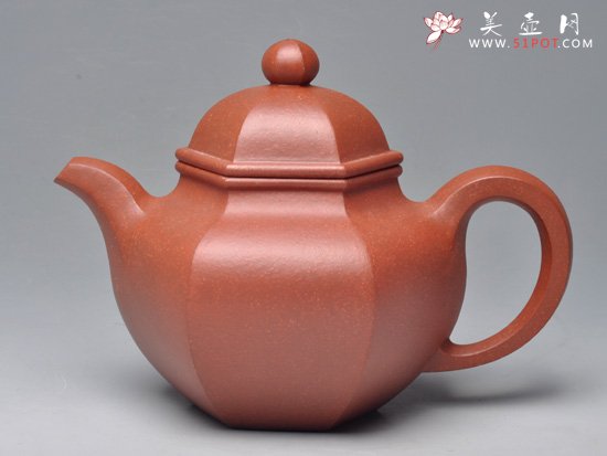 紫砂壶图片：六方掇只 清水泥 560cc - 宜兴紫砂壶网
