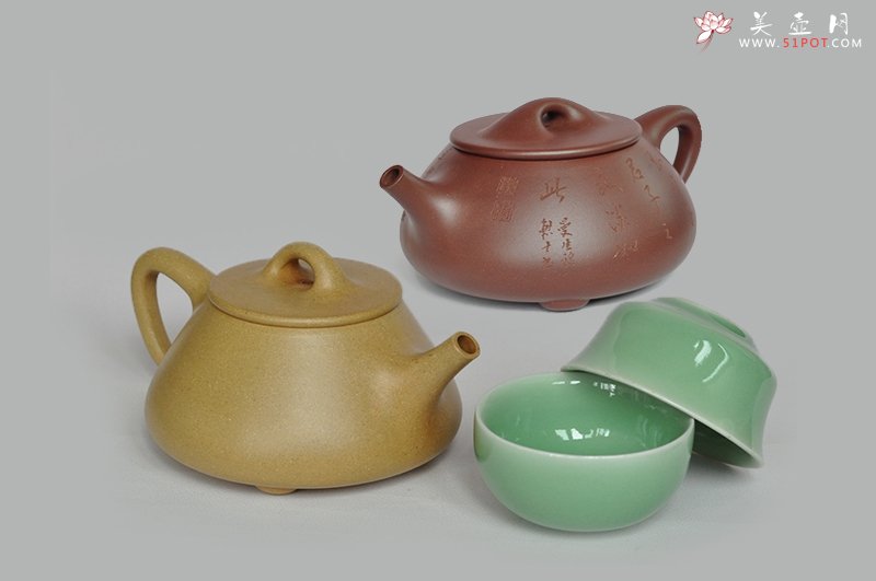 紫砂壶图片：满瓢、平盖石瓢 - 宜兴紫砂壶网