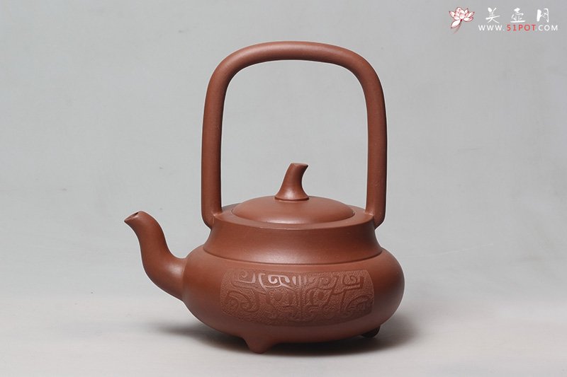 紫砂壶图片：圆鼎提梁 - 宜兴紫砂壶网