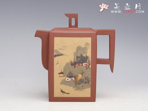 紫砂壶图片：四方玉柱 280CC - 宜兴紫砂壶网
