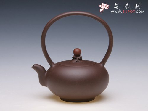 紫砂壶图片：鸿运提梁 泥料：拼紫 - 宜兴紫砂壶网