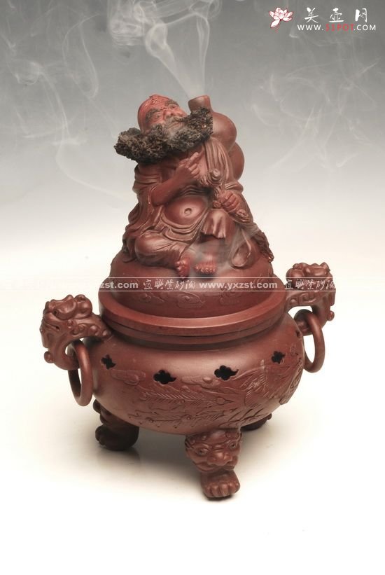 紫砂壶图片：铁拐李香炉 - 宜兴紫砂壶网