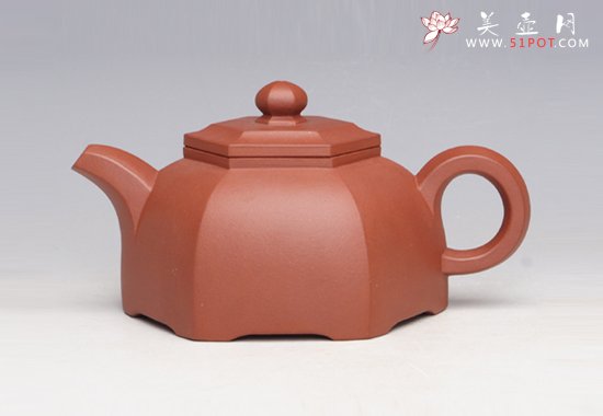 紫砂壶图片：六方半月壶 - 宜兴紫砂壶网