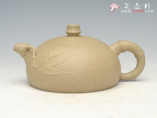 紫砂壶图片：半月竹节 - 宜兴紫砂壶网