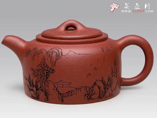 紫砂壶图片：古井栏  泥料：调砂清水泥  容量：280CC - 宜兴紫砂壶网