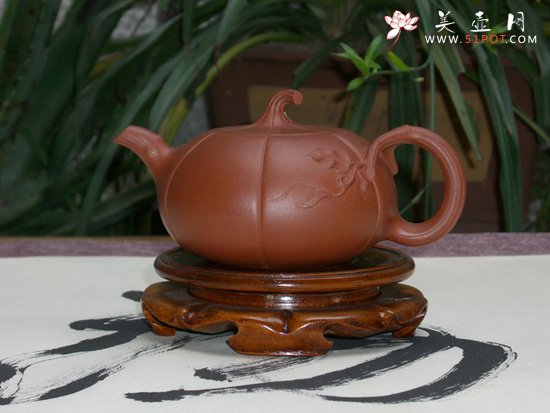 紫砂壶图片：南瓜（07全手工比赛优秀奖） - 宜兴紫砂壶网
