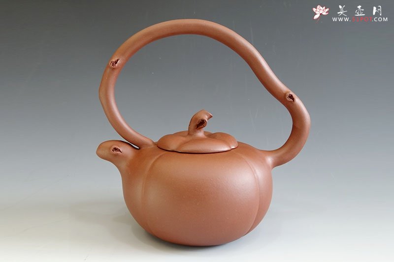 紫砂壶图片：柿子提梁 - 宜兴紫砂壶网