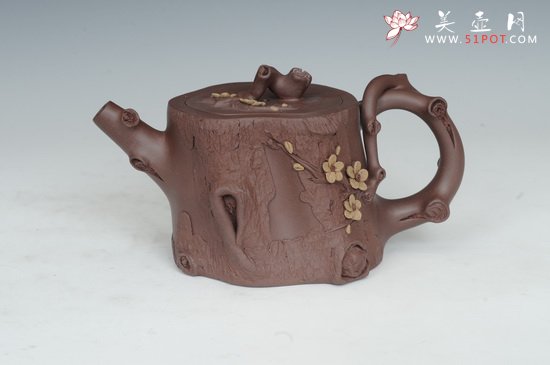紫砂壶图片：双色梅桩 - 宜兴紫砂壶网