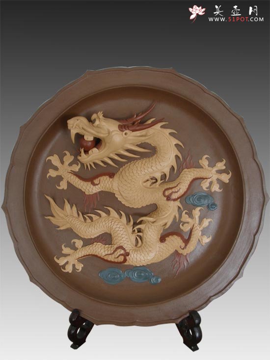 紫砂壶图片：浮龙挂盘 - 宜兴紫砂壶网