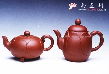 紫砂壶图片：荷花对壶 - 宜兴紫砂壶网