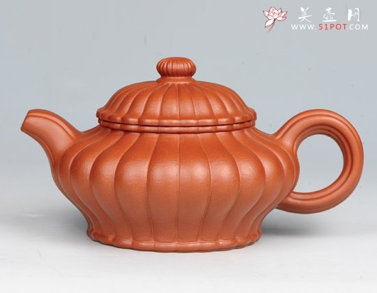 紫砂壶图片：菱花虚扁 - 宜兴紫砂壶网