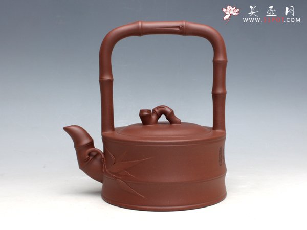 紫砂壶图片：劲竹提梁 - 宜兴紫砂壶网