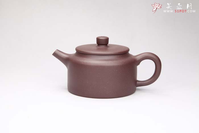 紫砂壶图片：平盖德钟  紫泥 - 宜兴紫砂壶网