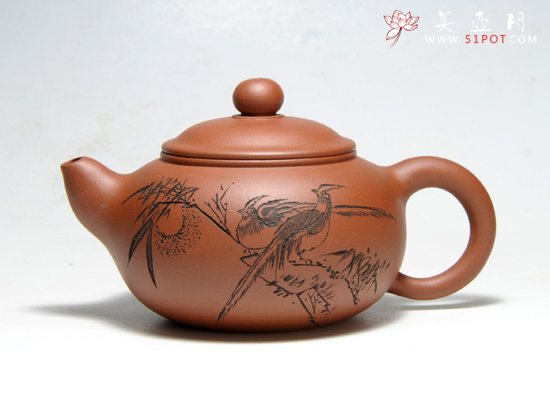 紫砂壶图片：扁鼓壶 - 宜兴紫砂壶网