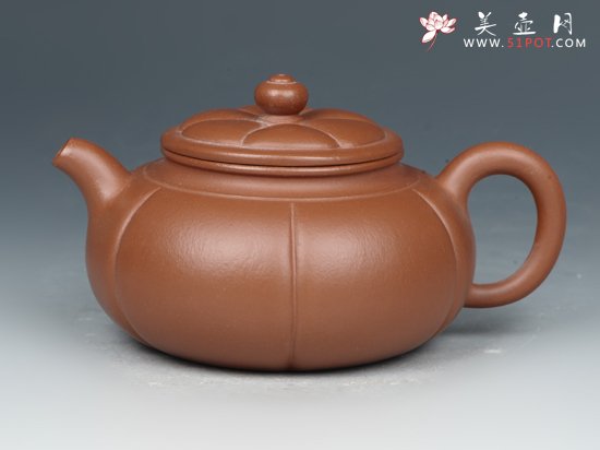 紫砂壶图片：六六大顺  大红袍朱泥  200cc - 宜兴紫砂壶网