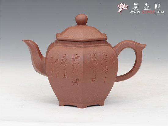 紫砂壶图片：六方笑樱 - 宜兴紫砂壶网