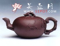 紫砂壶图片：鲤尤葡萄 - 宜兴紫砂壶网