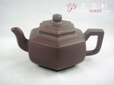 紫砂壶图片：雪华壶(拼紫泥)320CC - 宜兴紫砂壶网