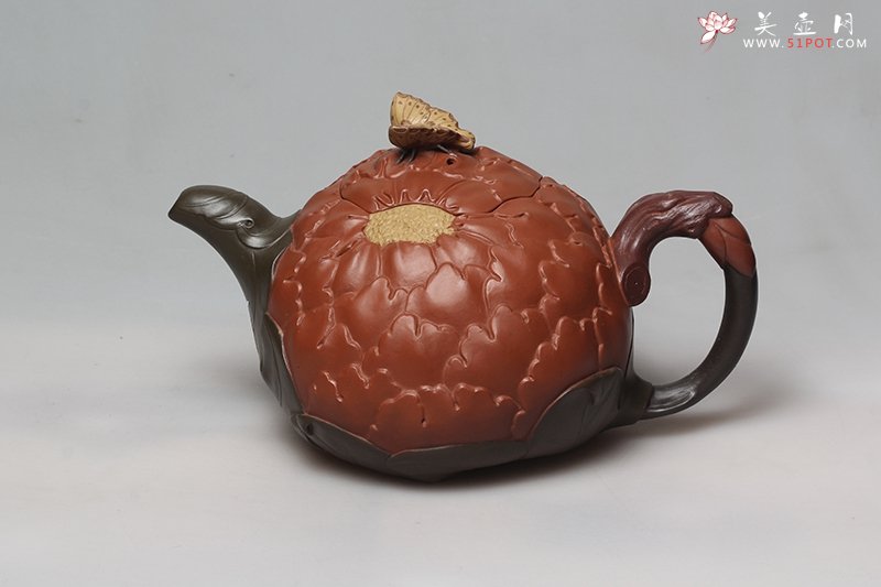 紫砂壶图片：牡丹壶 - 宜兴紫砂壶网