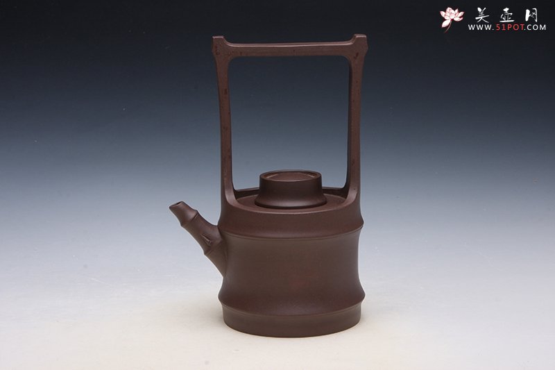 紫砂壶图片：竹筒提梁 - 宜兴紫砂壶网