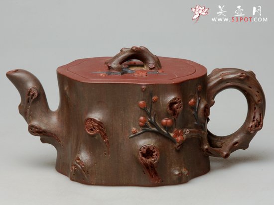 紫砂壶图片：春寒梅香  260cc - 宜兴紫砂壶网