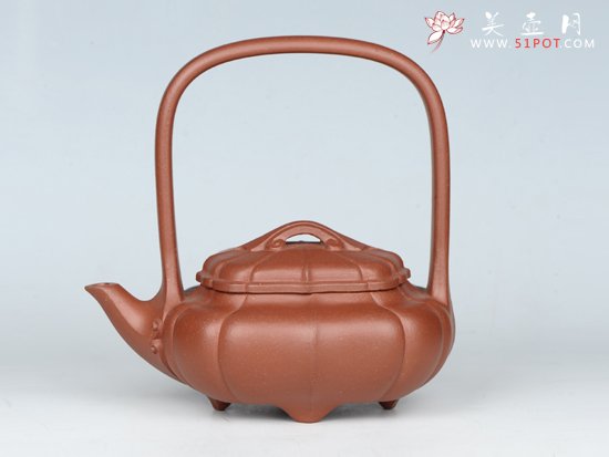 紫砂壶图片：如意提梁 - 宜兴紫砂壶网