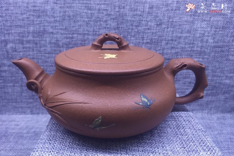 紫砂壶图片：蝴蝶纷飞 - 宜兴紫砂壶网