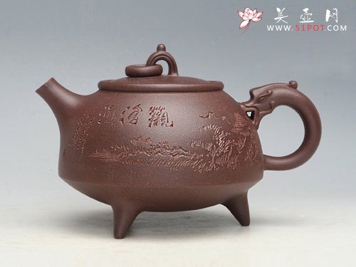 紫砂壶图片：环龙三足 家藏老紫... - 宜兴紫砂壶网