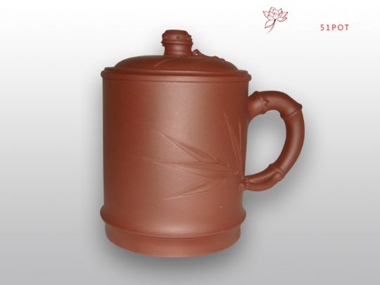 紫砂壶图片：竹节盖杯 - 宜兴紫砂壶网