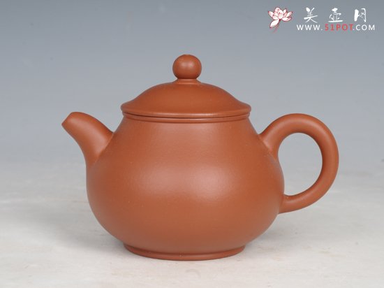 紫砂壶图片：朱泥全手工潘壶 - 宜兴紫砂壶网