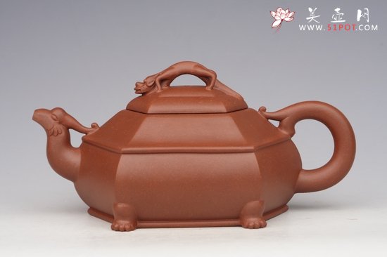 紫砂壶图片：三兽壶 清水泥 - 宜兴紫砂壶网