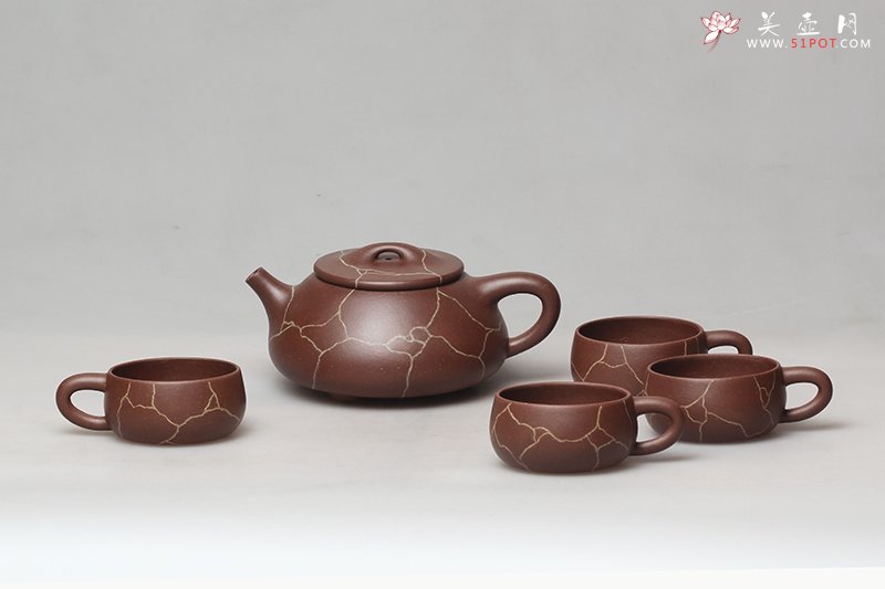 紫砂壶图片：开片石瓢套壶 - 宜兴紫砂壶网