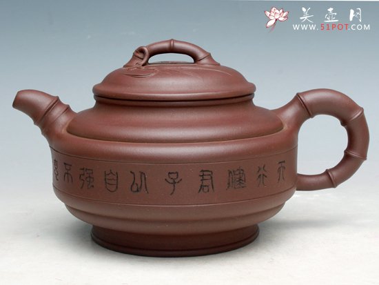 紫砂壶图片：双线竹鼓 - 宜兴紫砂壶网