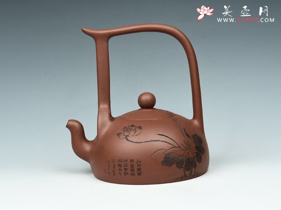 紫砂壶图片：半月提梁 - 宜兴紫砂壶网