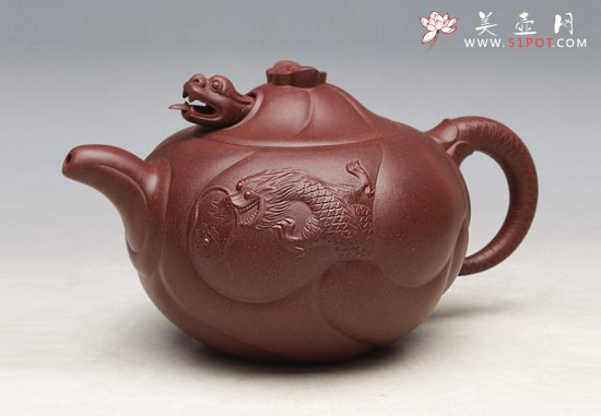 紫砂壶图片：鱼化龙 - 宜兴紫砂壶网