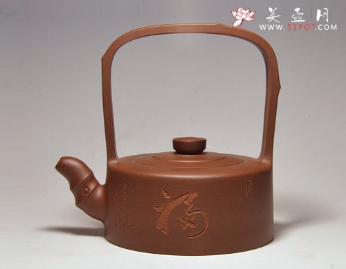 紫砂壶图片：山水提梁 - 宜兴紫砂壶网