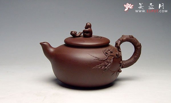 紫砂壶图片：金猴献寿壶 - 宜兴紫砂壶网
