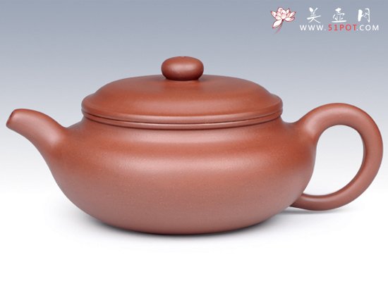 紫砂壶图片：扁腹（全手工）6000元 - 宜兴紫砂壶网