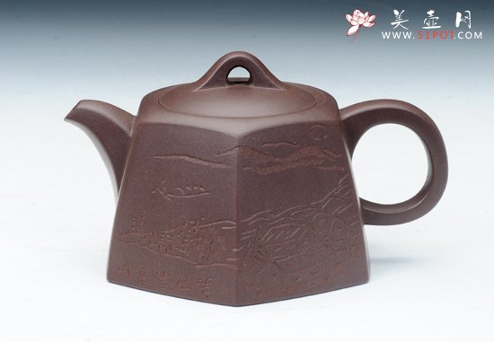 紫砂壶图片：六方思源壶 - 宜兴紫砂壶网
