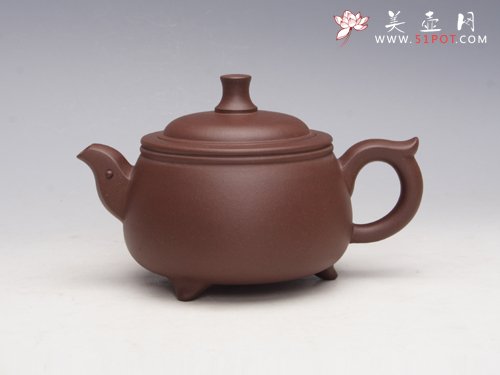 紫砂壶图片：双线神鸟 原矿紫泥... - 宜兴紫砂壶网